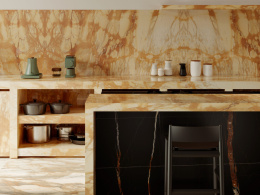 Marazzi Marble Look Giallo Siena Lux 6 mm BOOKMATCH FACCIA A 160x320 cm MEQ9