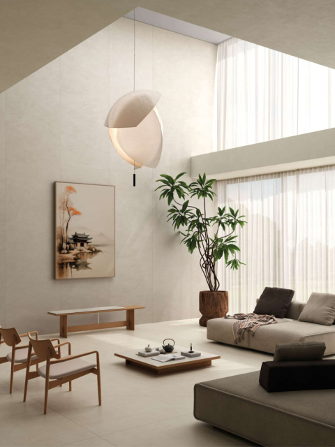 ALASKA-ściana ozdobna podkresla przestrzeń w minimalistycznej powieszchni salonu