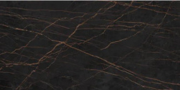 Dekton Laurent - spiek kwarcowy czarny przecięte złotymi żyłkami