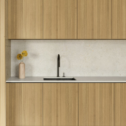 Dekton Polar spiek kwarcowy  - kuchnia  blaty i ściany