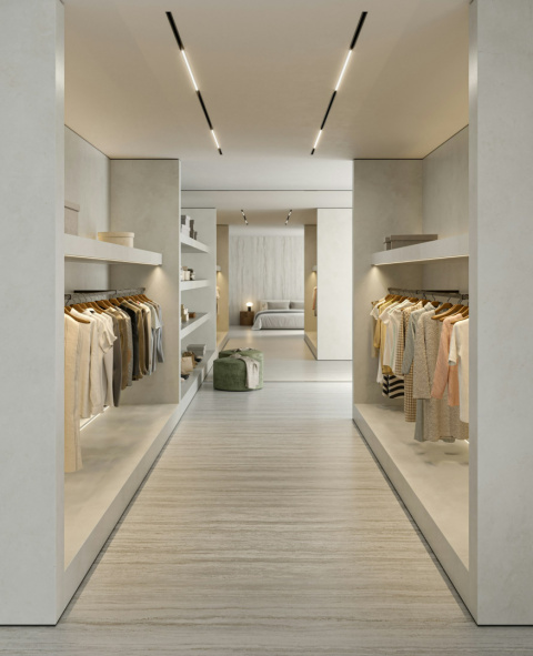 Spiek Kwarcowy Dekton Sandik - wykorzystanie do wnętrz ścian