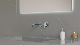 TechniStone Imagine Grey -  blaty łazienkowe praktyczne w swej kwarcowej szarości