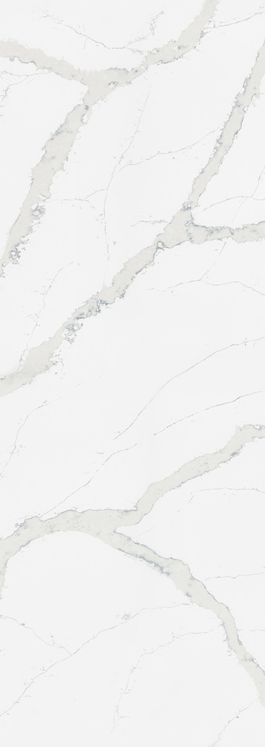 TechniStone Calacatta Pastino - połaczenie ciepłej bieli ze ztrukturą szarych żył