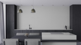 TechniStone Imagine Grey - wykończenie blatów kwarcową szarością podkresla i ch prosta formę