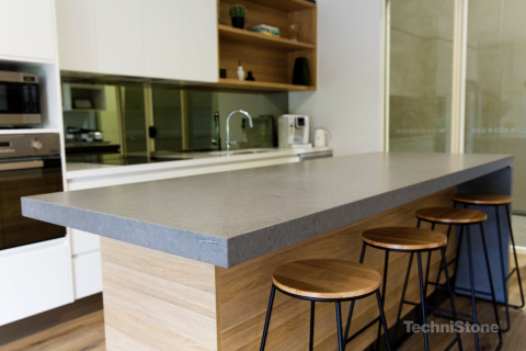 Technistone Noble Concrete Grey -Szarość betonu,  wyspy kuchenne