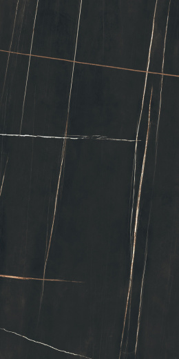 Florim Stone Sahara Noir - Czerń z wyrazistymi, nieregularnymi żyłkami w odcieniach bieli i złota.