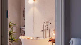 TechniStone Noble Vintage - ściany łazienkowe w pięknym ciepłym odcieniu kremu