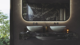 TechniStone Pearl Delta -Ciemna baza z delikatnymi, jasnymi żyłkami, inspirowana naturalnymi krajobrazami wulkanicznymi