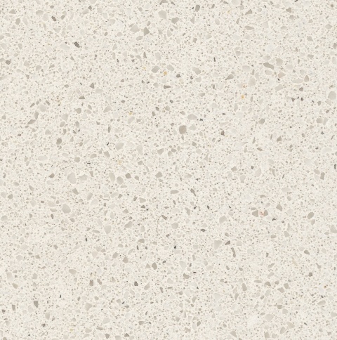 Essential Cristal White to jasny, konglomerat mineralny o chłodnej bieli z drobnymi inkluzjami.