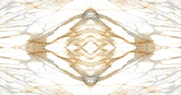 Calacatta Mediceo Book Match -  intensywną bielą, w której przenikają subtelne, kremowe oraz szare żyłki