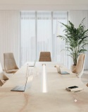 Meeting room - blat stołu wykonany z bezowego spieku TRI-D INVISIBLE WHITE