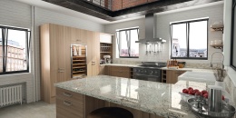 Ice Blue to naturalny granit o chłodnym niebiesko-szarym tle z delikatnymi czarnymi żyłkami