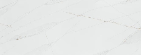 Silestone Ethereal Glow to biały spiek kwarcowy z żyłkowaniem w złocie, szarości i beżu.