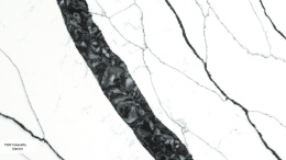 Avant Quartz Calacatta Ajaccio to biały konglomerat kwarcowy z kontrastowymi czarnymi żyłkami