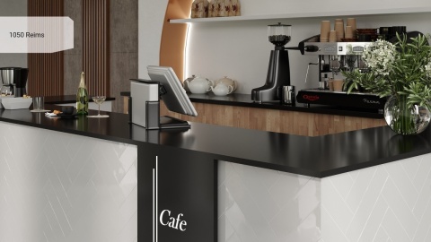 Wyspa kuchenna wykonana z konglomeratu Avant Quartz Reims