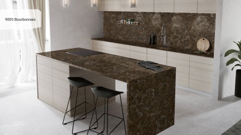 Wyspa kuchenna wykonana z konglomeratu Avant Quartz Bourbonnais