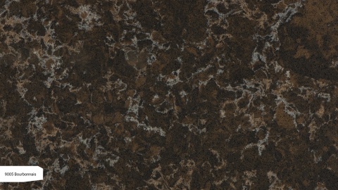 Avant Quartz Bourbonnais to czekoladowy konglomerat kwarcowy z kremowo-beżowymi formacjami mineralnymi.