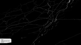 Avant Quartz Calacatta Mont Saint-Michel to konglomerat o głębokiej czerni z kredowymi żyłkami w odcieniach bieli.