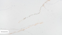 Avant Quartz Calacatta Pantin to biały konglomerat kwarcowy z subtelnymi, złocistymi żyłkami.