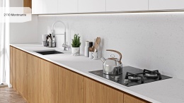 Wykończenie kuchni konglomeratem Avant Quartz Montmartre