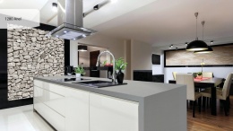 Avant Quartz Anel to konglomerat kwarcowy w jasnoszarej tonacji, wzbogacony mineralnymi wtrąceniami w ciepłych odcieniach.