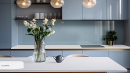 Wyspa kuchenna wykonana z konglomeratu Amiens