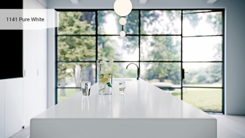 Wyspa kuchenna wykonana z Caesarstone Pure White