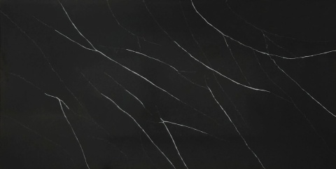 Marquina Polished prezentuje się w głębokiej czerni, która jest przełamywana białymi, subtelnymi żyłkami, tworząc marmurowy wzór