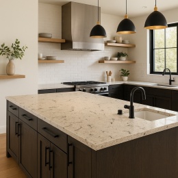 Kuchnia - blaty w konglomeracie Bellagio