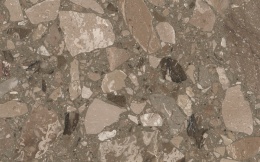 Black Royal  w ciepłej, brązowo-szarej tonacji z bogatym, nieregularnym użyleniem i jaśniejszymi odłamkami