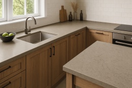 KUch nia blaty wykonane z konglomeratu  Fusion Taupe