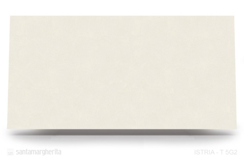 Cała płyta - Istria charakteryzuje się jednolitym, bardzo jasnym, kremowo-białym tłem o subtelnym, mineralnym wzorze.