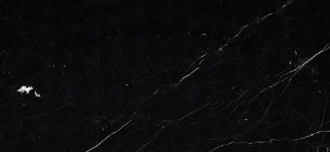 Negro Marquina posiada głęboko czarne, nasycone tło, przecięte przez nieregularne, białe żyłki