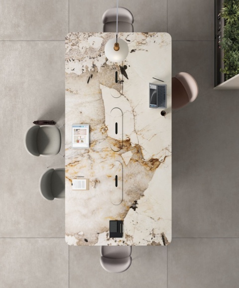 Stół konferencyjny z dużym blatem ze spieku kwarcowego Infinity Magellano OC04