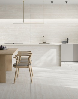 Próbka płyty Infinity SE13 Travertino Bianco w formacie 160x320 cm, wykończenie matte