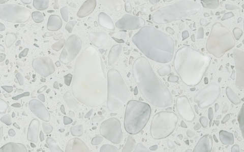 Palladio Doge o tle w odcieniu bieli z nutą srebrzystej szarości, wzbogacony dużymi i średnimi w chłodnych tonacjach.