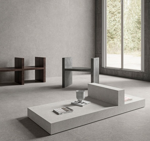 Podłoga i ściana wykonane z Sandstone Silver GB13