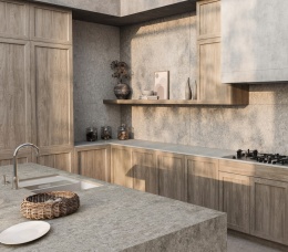 Naturalny szary blat z Dekton Grigio KC mat.