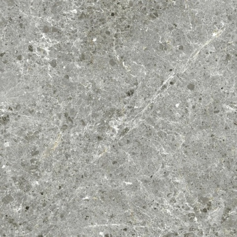 Zbliżenie powierzchni spieku kwarcowego Artic Gris – szarość z jasnym żyleniem