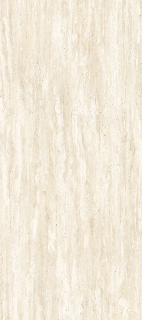 Pełny wzór płyty Travertino Ivory Natural o strukturze inspirowanej włoskim trawertynem w odcieniach beżu i kości słoniowej