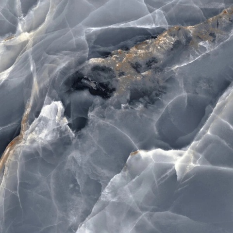 Detale powierzchni spieku Grespania Alaska Negro Pulido – grafitowy onyks z połyskiem.