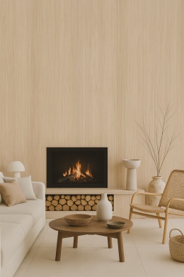 wizualizacja salonu z wykorzystaniem spieku LIANA CIPRES NATURAL w formacie 120×260 cm