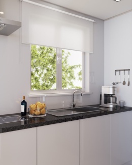 blat z granitu black antracite w kuchni nowoczesnej ciemny wykończony na poler