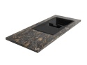 Blat kuchenny z granitu Paradiso w odcieniach grafitu i złota z naturalnym, falistym wzorem