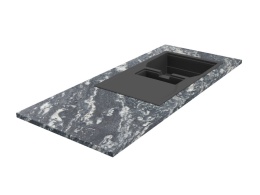 Blat kuchenny z granitu Titanium Silver Antyk o szaro-czarnym odcieniu i naturalnej strukturze kamienia