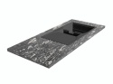 Blat kuchenny z granitu Titanium Silver o ciemnoszarej strukturze z delikatnymi, srebrzystymi wzorami