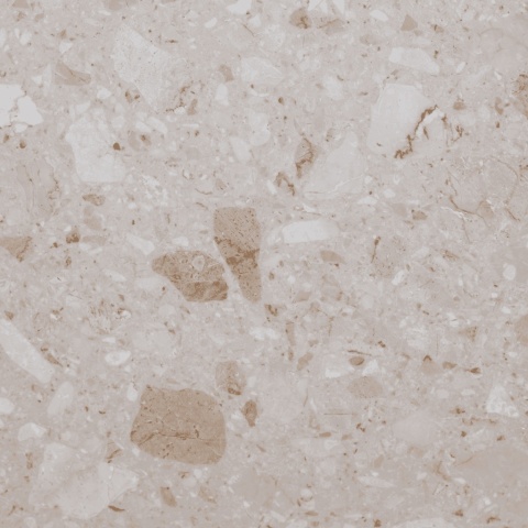 Aglomarmur Botticino w beżowym odcieniu, struktura z naturalnymi fragmentami marmuru