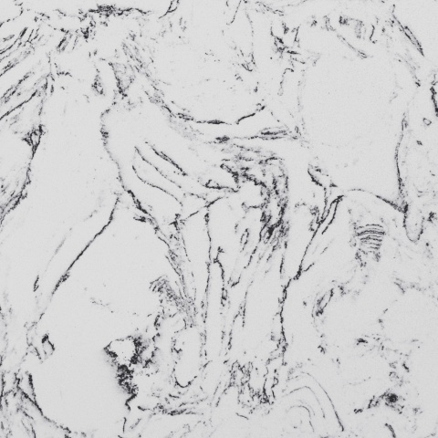 Zbliżenie struktury aglomarmuru Storm o białym tle z ciemnymi, dynamicznymi żyłami
