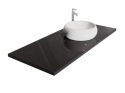 Blat z granitu Absolute Black z umywalką nablatową, o głębokiej czerni i wysokim połysku