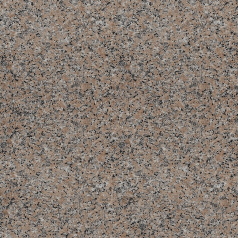 Zbliżenie granitu Rosa Porriño o różowo-szarej, drobnoziarnistej strukturze z ciemniejszymi akcentami